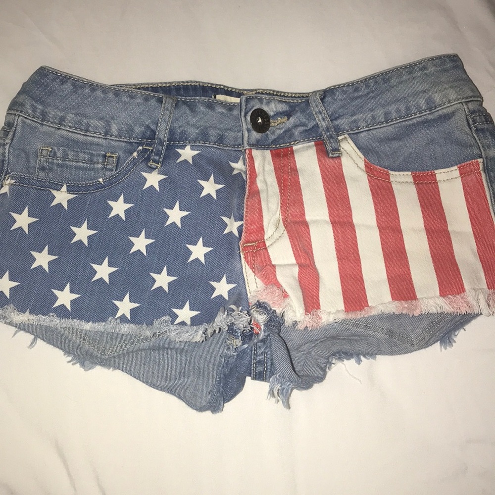 American Flag Jean Shorts.